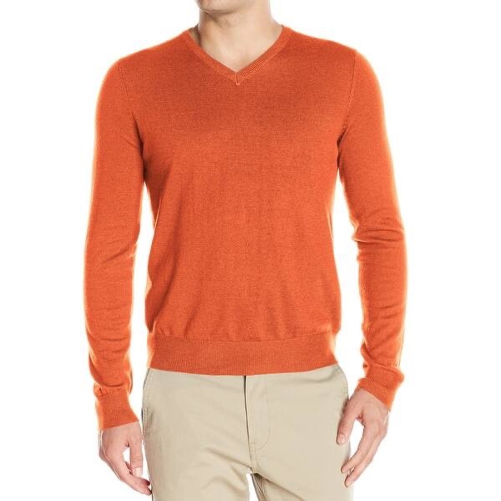 Izod Orange Pullover V Neck Sweater M